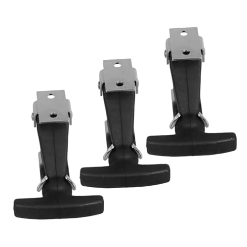 DIYEAH 3 Piezas Cerradura de Goma con Asa T Flexible para Caja de Herramientas Pestillo de Inoxidable con Absorción de Adecuado para Capó de Motor y Compás de Barco