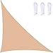 Auvents de voile d'ombrage à angle droit, auvents d'auvent de voile de triangle, bloc UV de 98% imperméable grand bloc épaissir auvent de soleil, pour les patios extérieurs Patio Backyard Lawn-Cream