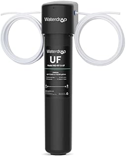 Waterdrop 0.01μm Inline Water Filter System for Refrigerator, Ice Maker, Under Sink, 1/4 inch Direct Connect, NSF/ANSI 42 Certified, 16K Gallons, 15UC-UF