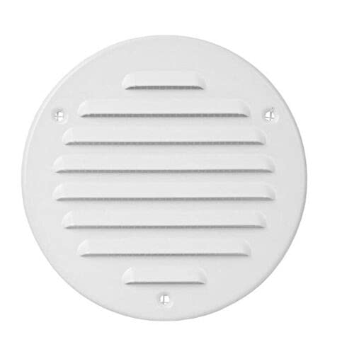 Metal Air Vent Grille - with Fly Screen - Flat Ducting - Ventilation Cover - White (125mm)