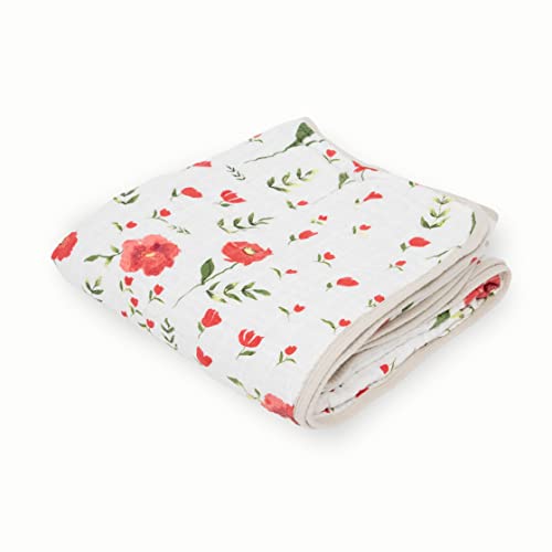 Image of Little Unicorn Cotton Muslin Quilt - Summer Poppy