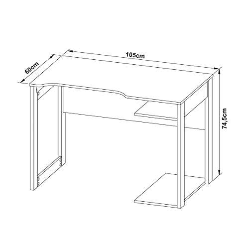 Kit Gamer com Mesa para Computador + Estante Tecno Mobili Cor: Preto com Vermelho