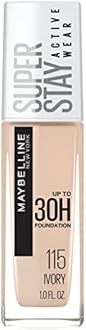 Maybelline Super Stay Full Coverage Liquid Foundation Active Wear Makeup, Up to 30Hr Wear, Transfer, Sweat & Water Resistant, Matte Finish, Ivory, 1 Count