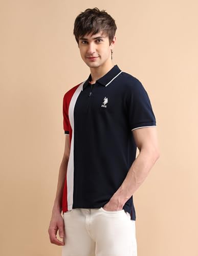 Image of U.S. POLO ASSN. Slim Fit Polo T Shirts for Men - 100% Cotton, Half Sleeves Mens Tshirt