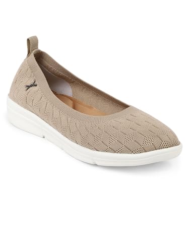 Image of Carlton London Women's Textured Knit Comfort Ballet Flats