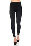 kendindza donna leggings termici foderati in tessuto opaco basic (nero, it 40/42 eu s/m)