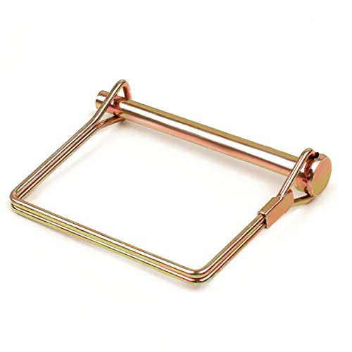 Minelife 12 Pieces Wire Lock Pin, 1/4 Inch Heavy Duty Safety Coupler Pin Shaft Locking Pin For Farm Trailers Wagons Lawn Garden(Square, Gold) #TOP3