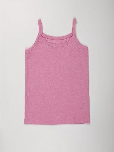 Image of KiddoPanti Girls 100% Cotton Rib Solid Camisole Tank Top Pack of 3