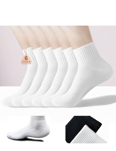 6'' Cushioned Cotton Ankle Sports Socks Essentials Athletic Running Socks Breathable Soft Comfort Socks for Men and Women