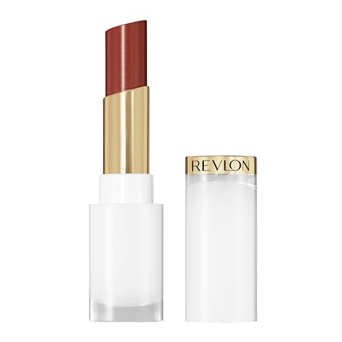 REVLON Super Lustrous Glass Shine Balm, Hydrating Tinted Lip Balm with Hyaluronic Acid, Aloe & Rose Quartz, 010 Spiced Wine, 0.11 oz