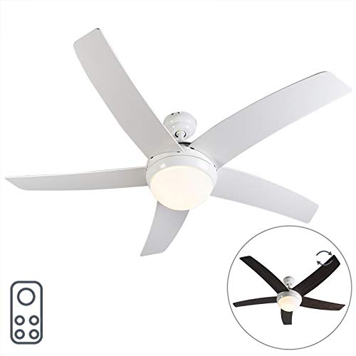 Qazqa Modern Ceiling Fan With Light And Remote Control Cool 52