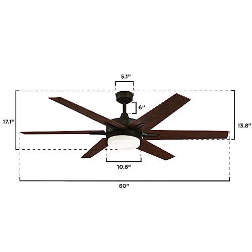 Image of Westinghouse 74002B00 Cayuga Smart Ceiling Fan, 60-Inch, Black Bronze
