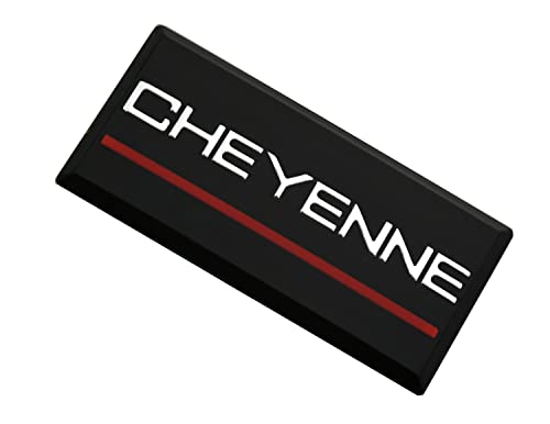 Image of SSDD 2pcs Cheyenne Cab Emblems Replacement for 88-94 Chevrolet Side Roof Pillar 3D Badge Nameplate (Chrome /Red)