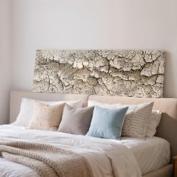 Art Wabi Sabi tableau mural long aspect craquelé décoration texturée 195cm