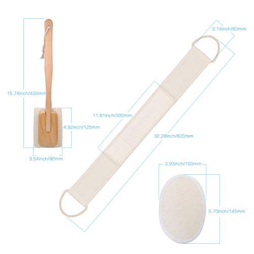 4 en1 Esponja Baño Natural Lufa,Esponja Exfoliante,2 Redondas Almohadillas de Esponja Exfoliante Corporal Loofah,1… - Imagen 3