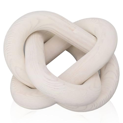 Chaîne décorative en bois blanc pour table basse et étagère de salon - 2