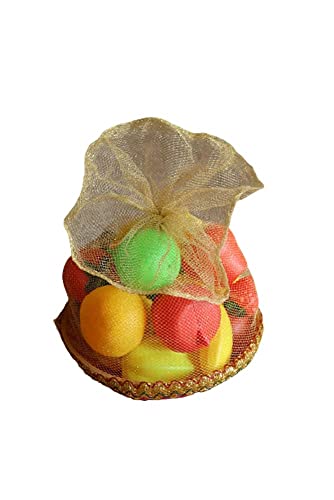 Image of Bamboo Multipurpose Round Shape Designer with net Room Wedding Gift Packing Gift Packing Basket (Set of 2) (24X24X8 cm)