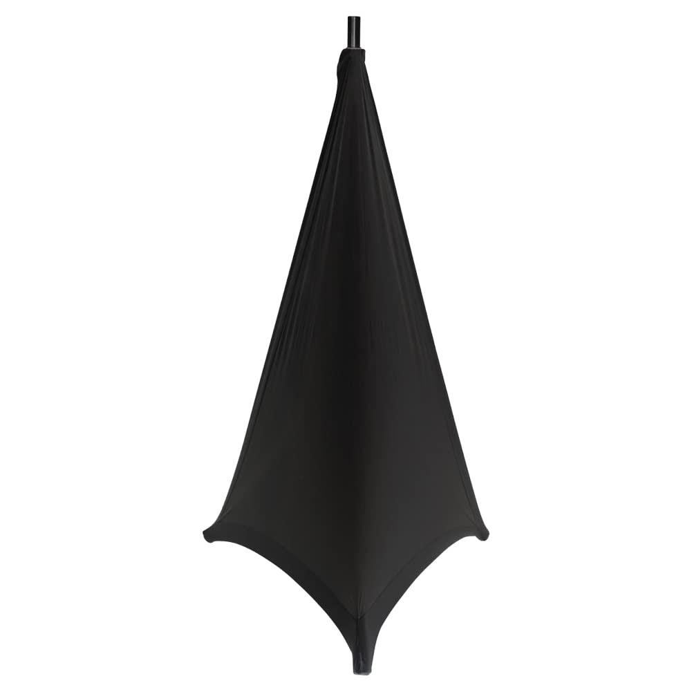 Gicov Speaker Stand Cover Tripod Stand Skirt Skrim Floor Speaker Tripod Support Stand Cover Skirt 3 Side DJ Speaker Cover with Travel Bag for Weddings Banquets Events Black (1Pack)