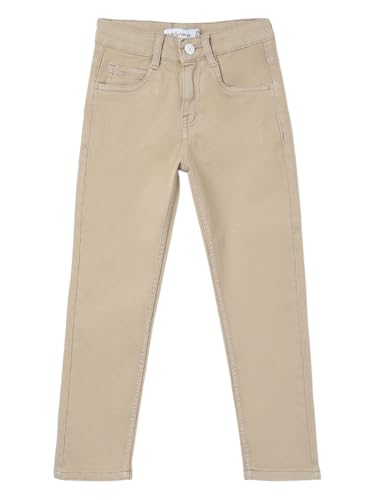 Image of Tales & Stories Boys Slim Fit Denim Jeans | 5-Pocket Stylish Mid-Rise Pants| Durable Cotton Denim Lycra with Button Closure | Casual Wear