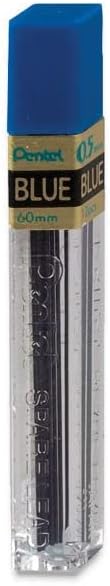 Pentel Recambios de plomo 0.020 in AZUL, 12 minas por tubo [Paquete de 2]