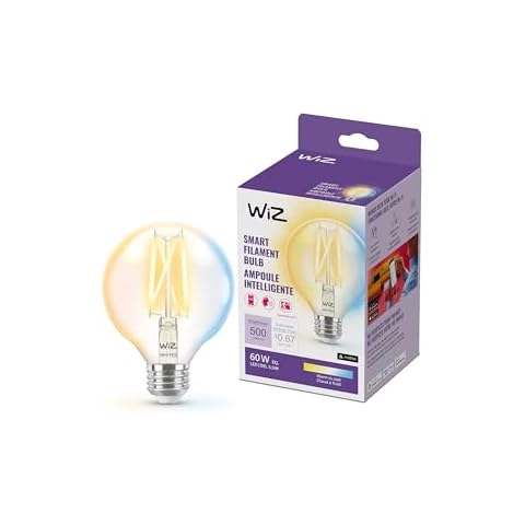 WiZ Connected 60W G25 Tunable White Filament LED Smart Light Bulbs - Connects to Your Wi-Fi - E26 Smart Bulb - Control with Voice or App + Activate with Motion - Matter Compatible - 1 Pack Cover