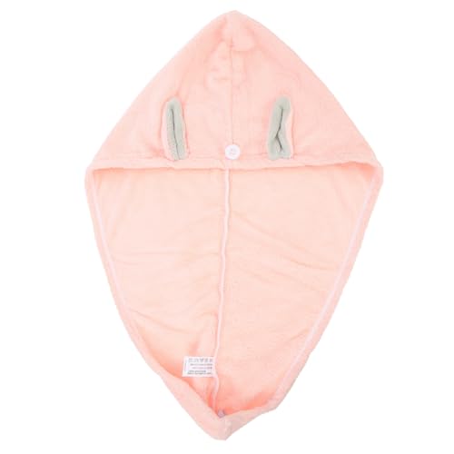 Hemobllo Cuffia Asciugatura in Fleece con Orecchie di Coniglio Asciugamano Rapido con Bottone Morbido e Resistente per Proteggere Bagnati e Ridurre