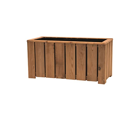 bwood® Pflanzkübel groß außen Holz | Hochbeet Holz | Hochbeet Balkon schmal | Blumenkübel Outdoor | Pflanzkasten hoch | FSC®-zertifiziertes Holz | Gegen Holzfäulnis behandelt | 75x35x37cm