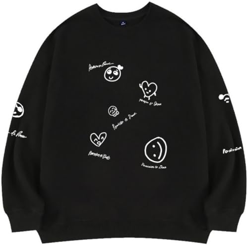 BaeKnyin Permission to Dance Sudadera de Cuello Redondo Unisex de Moda-Black-M1