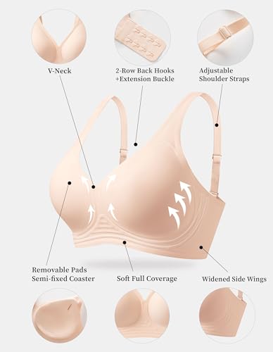 Jelly Streamline Wireless Bras for Women No Underwire Push Up Bralettes Seamless Sports Plus Size Minimizer for Older Women4