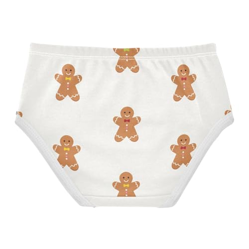 Girls' Soft Triangle Panties Organic Cotton Toddler Underwear for Kids Gingerbread Men in Sizes 2T,3T, 4T, 5T, 6Y and 8Y2