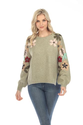 Image of Women's Chiffon Gold Dot Half-Sleeve Mock Neck Ribbed Knit Pullover Sweater Top