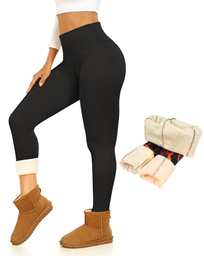 Thermal Thick Fleece Lined Leggings -High Waisted Warm Winter Yoga