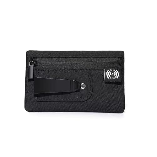 Image of RFID Hidden Clip Stash Money Belt - Ultra Thin Anti-Theft Travel Pouch with Credit Card Slots for Women /Men, Perfect for International Travel, Daily Commute & Outdoor Activities (Black)
