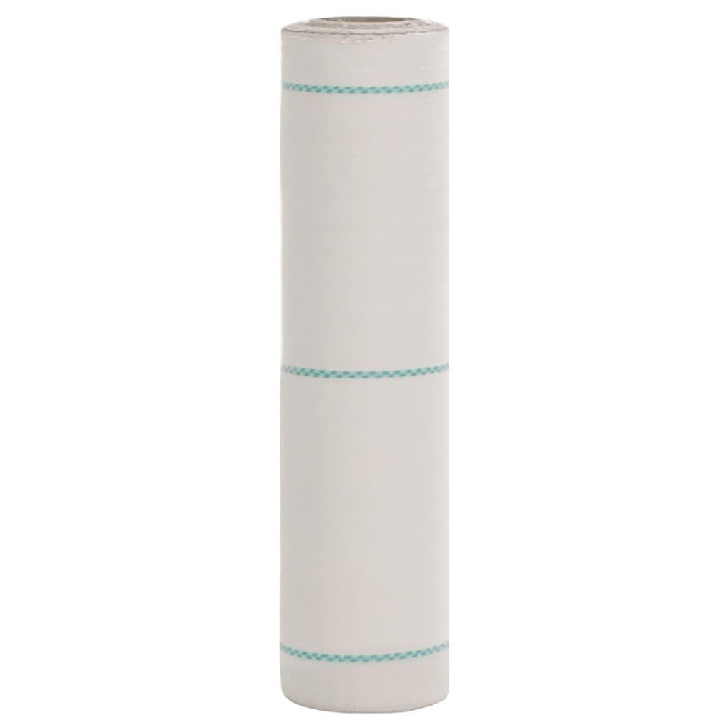 vidaXL Weed Membrane Barrier Fabric 0.5 x 100 m White PP - Controls Weeds, UV-Stabilized and Permeable**