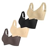 Cocila Sujetador para Mujeres Mayores con Cierre Frontal Transpirable Y Sin Aros 4 Unidades Sujetadores Fitness Aros Push Up Reductores Subir Pecho Adolescente Braga Moldeadora Mujer