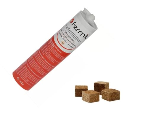 Schamottkleber beige Temperaturbeständigkeit: über +1100°C 310 ml und 4x Anzündwürfel aus Holzfaser und Pflanzenöl Brenndauer ca. 8 Min. von E-Com24