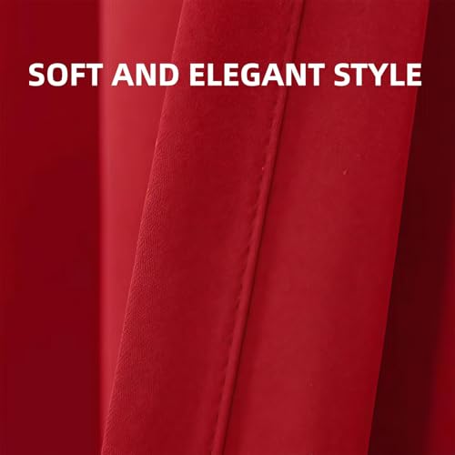Rideau occultant en polyester doux et esthétique rouge oeillets 40x110 - 5