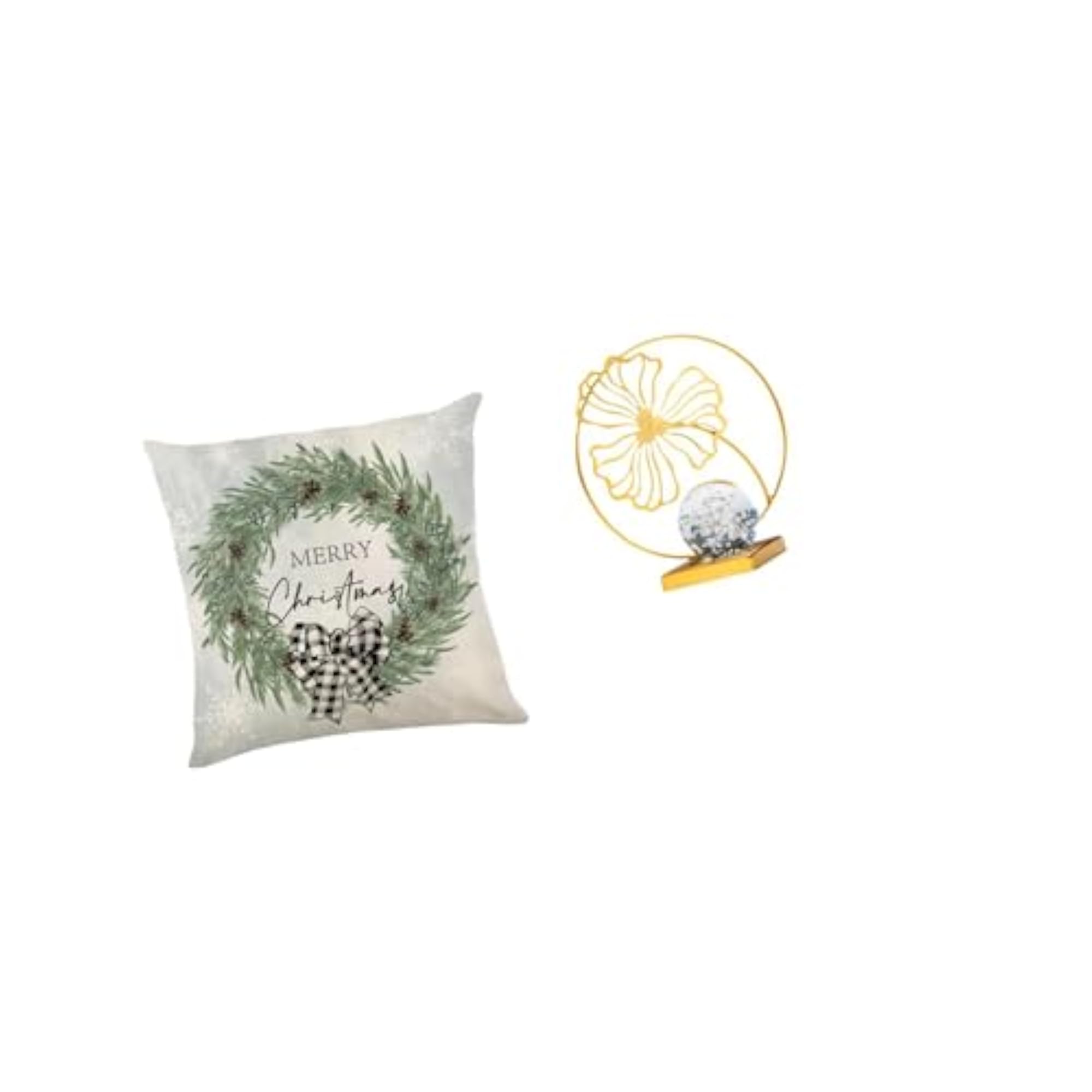 Festive Leaf Iron Sculpture Pillow Cover