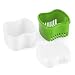 Denture Cup Bath Box Case with Strainer Basket, Dental Retainer Case Soaking Container Denture Cleaing Cup for Upper and Lower(Light Green)