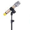 Teron 4 Pack Universal Microphone Clip, Spring Loaded Mic Holder with Adjustable Adapter, Black #4