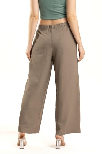 Image of Women's Cargo Pants - High Waist Flared Trouser | Trendy Casual Wear for Daily & Travel Use