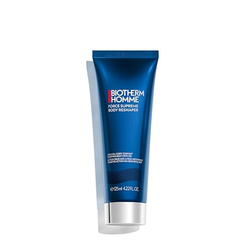 BIOTHERM HOMME, Force Supreme Body Reshaper Cryo-Gel, Gel Tonificante para Hombre, Tonifica, Hidrata y Reafirma, Enriquecido con Biotech Plankton, Creatina, Cafeína y Silanos, 125 ml