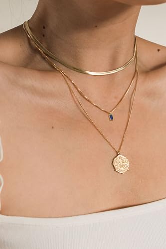 Funeia XL2142-9 14K Gold Plated Sapphire Birthstone Necklace For Women, Blue Cubic Zirconia Pendant Necklace thumb #6