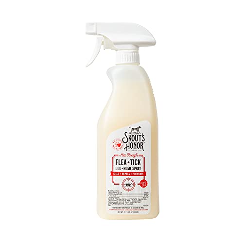 Skouts Honor Flea and Tick Dog & Home Spray - Natural Peppermint & Cedarwood Formula Helps to Protect from Fleas Ticks and Mosquitos 28 oz