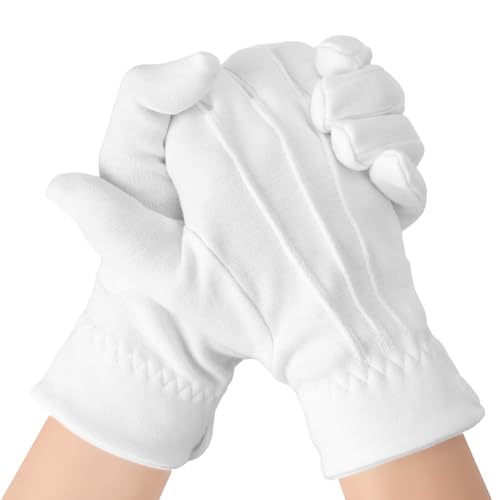SycloPak Weiße Handschuhe Herren Baumwolle - Formelle Smokings,...