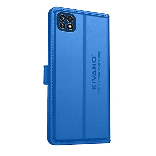 Image of KIVANO Compatible with Samsung Galaxy A22 5G Flip Cover | Leather Finish | Inside Pockets & Inbuilt Stand | Shockproof Wallet Style Magnetic Closure Back Cover Case