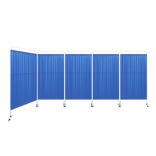 高さ6フィートのプライバシースクリーン、病院用間仕切り、キャスター付き、折りたたみ式クリニック用垂直ドアパーティション、自由に取り付け可能、組み立て簡単(Color 2,5-panel)