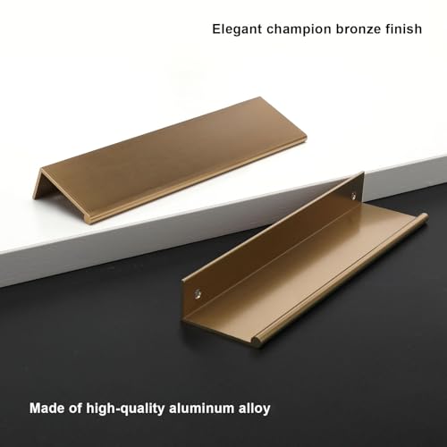 Image of Rergy 10 Pack 5 inch Cabinet Pulls Champagne Bronze Finger Pulls for Cabinets