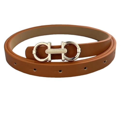 Women’S Luxury PU Leather Belt Designer Alloy Buckle 1.4Cm Wide Casual Waist Strap For Jeans Trousers Dresses