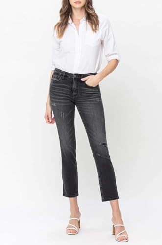 Flying Monkey - Mid Rise Cropped Slim Straight Jeans - F52363